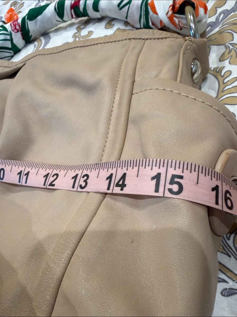 Coach Parker Beige Leather Hobo Bag with Scarf-Wrapped Handle - Picture 16 of 16